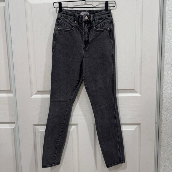 Good American Good Curve Yoke Skinny Jeans Stretch Women's Size 0 25 Black - Picture 6 of 11